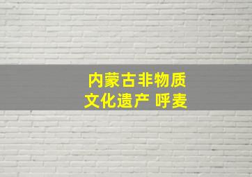 内蒙古非物质文化遗产 呼麦